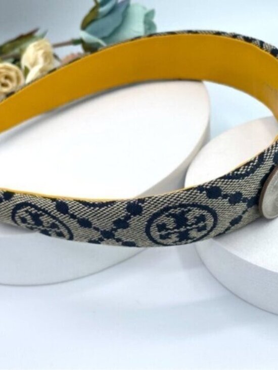 Tory Burch Gray Logo Headband Designer Hair Accessory main image 4